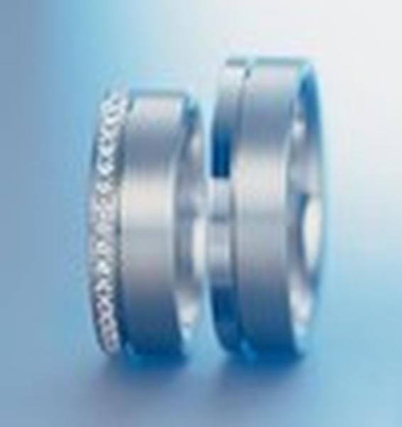 WEDDING RING WITH SATIN AND BRIGHT SURFACES 65MM - RING ON RIGHT